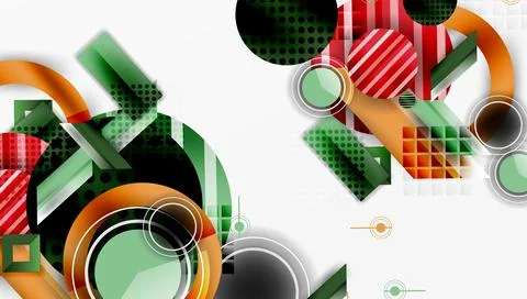 Dynamic complex geometric abstract background Stock Illustration