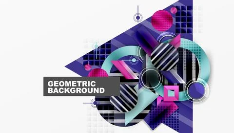 Dynamic complex geometric abstract background Stock Illustration