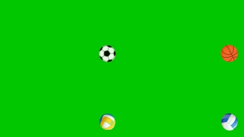 Dynamic composition of bouncing balls including soccer basketball. 스톡 동영상 334701160