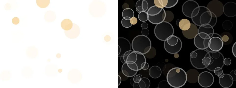 A dynamic composition featuring translucent circles and rings in various size Illustrazione stock