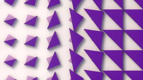 Dynamic composition of many purple triangles on white background. 3d rendering Stock Footage 310669805