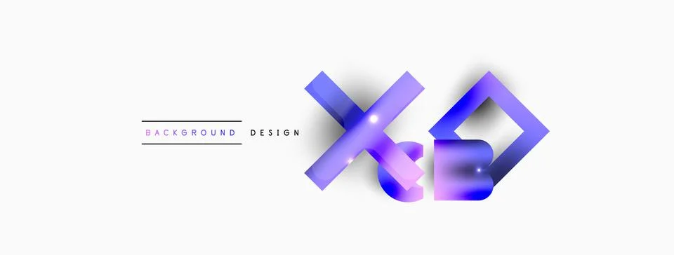 Dynamic composition, shiny geometric shapes abstract background. Trendy techno Stock Illustration