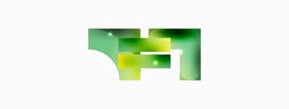 Dynamic composition, shiny geometric shapes abstract background. Trendy techno Stock Illustration