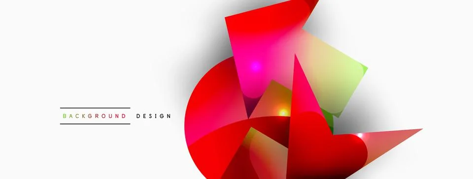 Dynamic composition, shiny geometric shapes abstract background. Trendy techno Stock Illustration