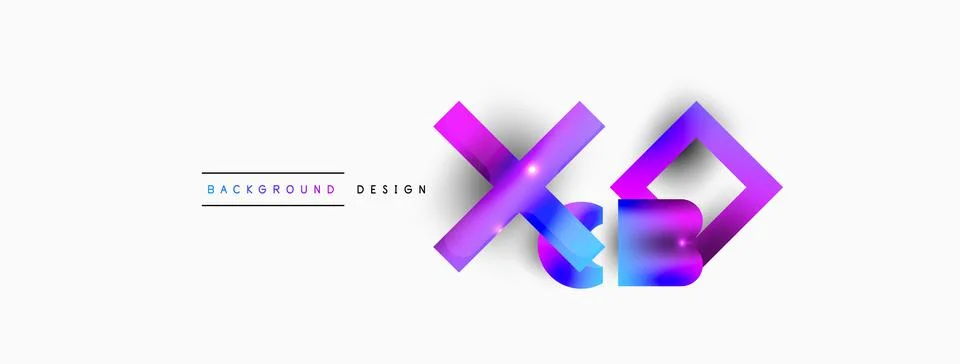 Dynamic composition, shiny geometric shapes abstract background. Trendy techno Stock Illustration