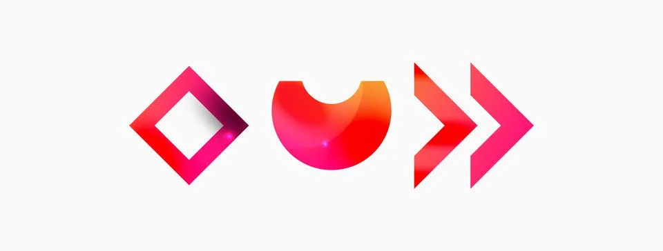 Dynamic composition, shiny geometric shapes abstract background. Trendy techno Stock Illustration