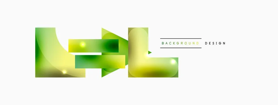 Dynamic composition, shiny geometric shapes abstract background. Trendy techno Stock Illustration