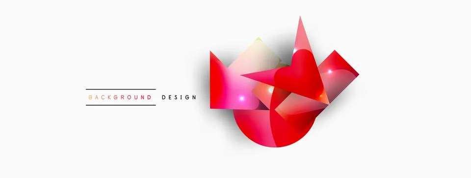 Dynamic composition, shiny geometric shapes abstract background. Trendy techno Stock Illustration