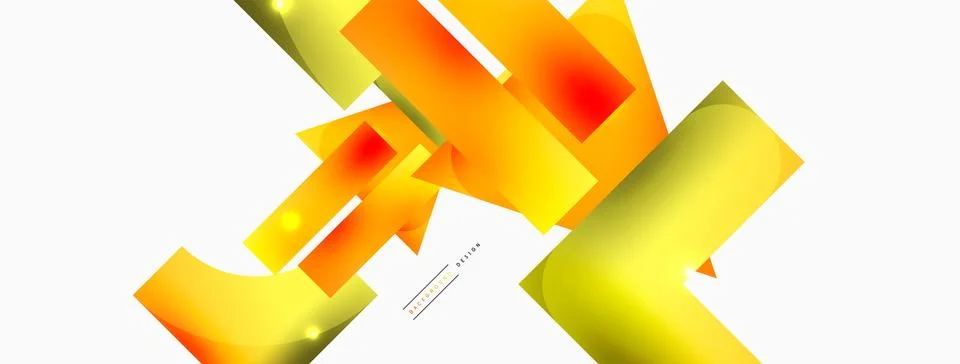 Dynamic composition, shiny geometric shapes abstract background. Trendy techno Stock Illustration
