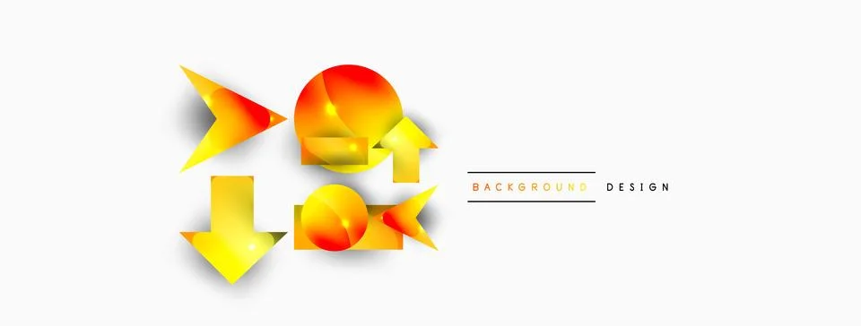 Dynamic composition, shiny geometric shapes abstract background. Trendy techno Stock Illustration