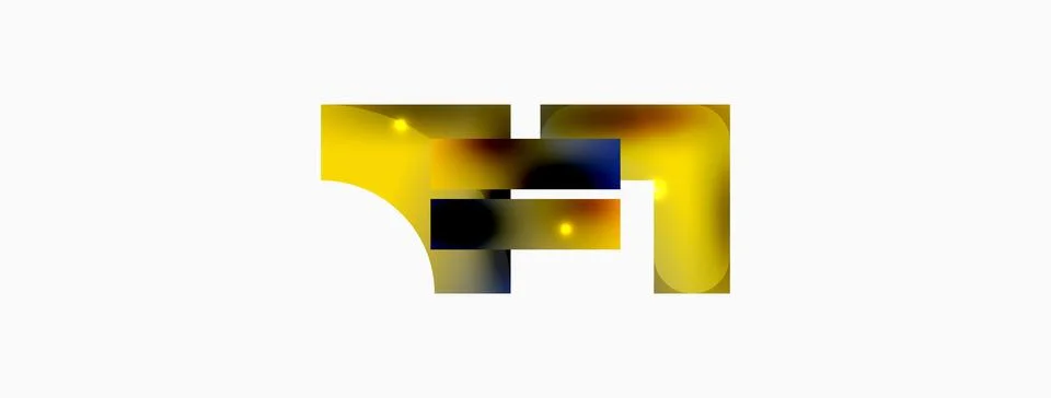Dynamic composition, shiny geometric shapes abstract background. Trendy techno Stock Illustration