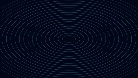 Dynamic concentric wave pattern visualization on dark blue digital background Stock Footage 342523853