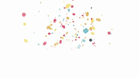 Dynamic Confetti Burst on White Background Loop Stock Footage 339303084
