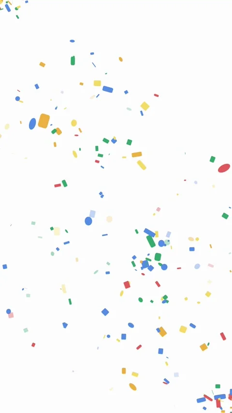 Dynamic confetti bursts in a playful diagonal sweep featuring coral amber lemon Stock Footage 340683717