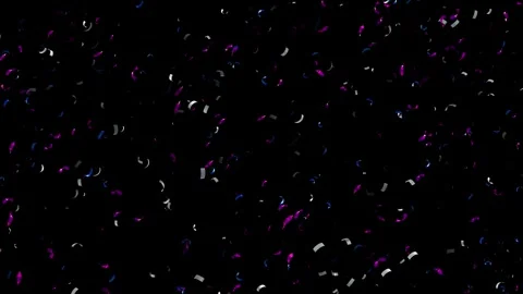 Dynamic confetti explosion Festive overlay, Party streamers, serpentine, curly Stock Footage 292900445