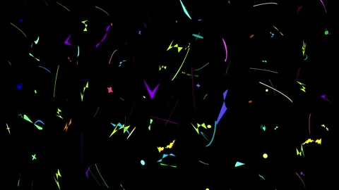 Dynamic Confetti Overlay with Multi Directional Motion on Black Background Stock Footage 331960149