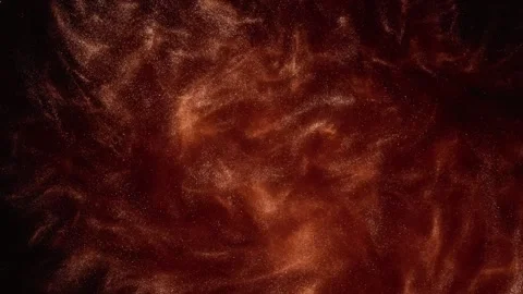 Dynamic Contrast Red and Gold Fluid Art Mixing on Black Background Stock Footage 241362689