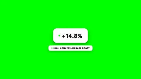 Dynamic Conversion Rate Percentage Counter Animation on Green Screen Stock Footage 347626235