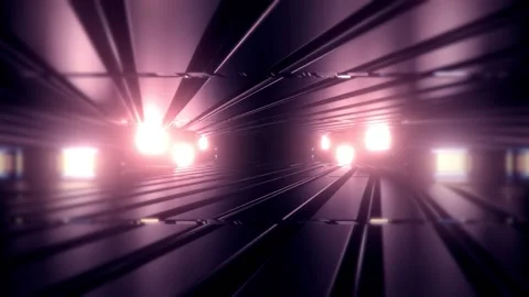 Dynamic corridor with blurred illumination 3d illustration Stock Footage 160542355