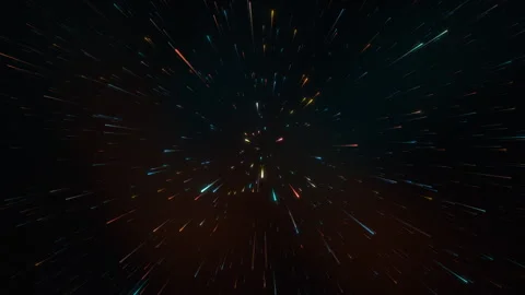 Dynamic Cosmic Light Rays Zooming Through Deep Space in Glowing Colors Stock Footage 314222950