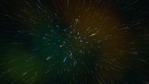 Dynamic Cosmic Light Rays Zooming Through Deep Space in Glowing Colors Stock Footage 314223080
