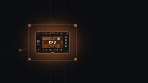 Dynamic CPU Chip Animation with Glowing Socket Frame and Illuminated Pad Core Fe Stock Footage 340534276