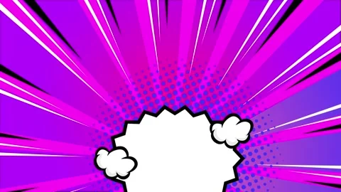 Dynamic creative pop art explosion with comic clouds seamless 4k video Stock Footage 293047686