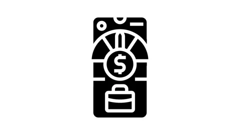Dynamic credit scoring model fintech glyph icon animation Stock Footage 326142721
