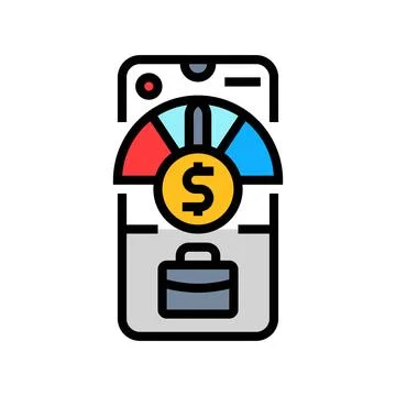 Dynamic credit scoring model fintech color icon vector illustration イラスト素材