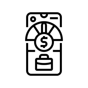 Dynamic credit scoring model fintech line icon vector illustration イラスト素材