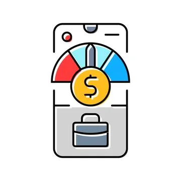Dynamic credit scoring model fintech color icon vector illustration Stock Illustration