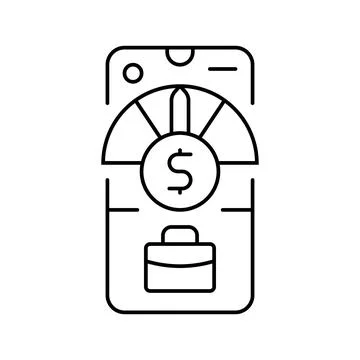 Dynamic credit scoring model fintech line icon vector illustration 스톡 일러스트