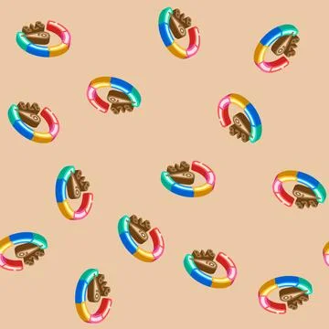 Dynamic credit scoring model fintech isometric icon seamless pattern Illustrazione stock