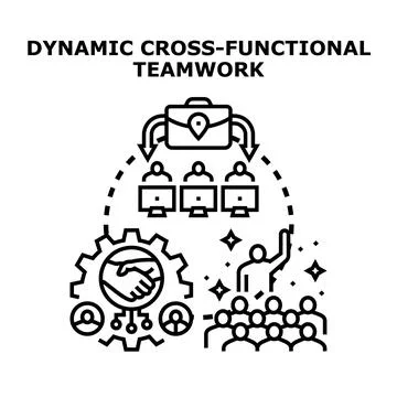 Dynamic cross functional teamwork concept vector illustration Illustrazione stock