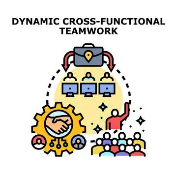 Dynamic cross functional teamwork concept vector illustration Stock Illustration