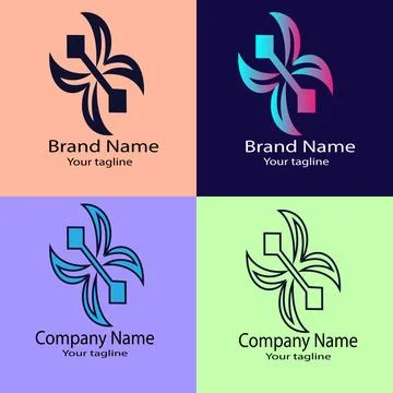 Dynamic Crossflow logo design 스톡 일러스트
