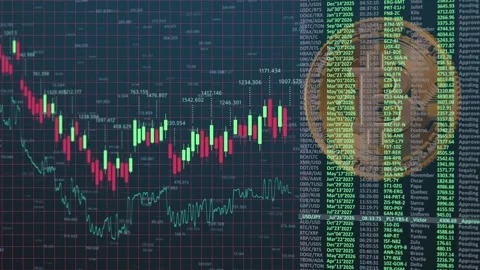 Dynamic Cryptocurrency Market Analysis Featuring Bitcoins Price Fluctuations and Stock Footage 321668305