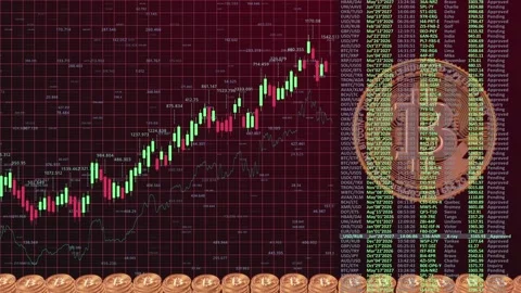Dynamic Cryptocurrency Price Movement: Analyzing Bitcoin Trends with Market Data Stock Footage 321925238