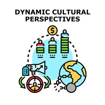 Dynamic cultural perspectives shaping global social change Illustrazione stock