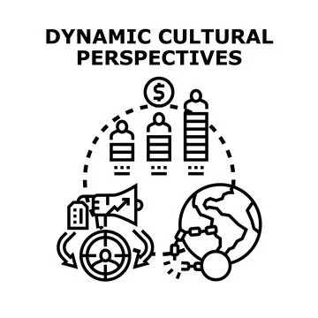 Dynamic cultural perspectives shaping global social change Illustrazione stock