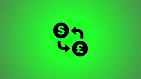 Dynamic currency exchange between dollar and pound coins with arrows illust.. 库存影片 346491077
