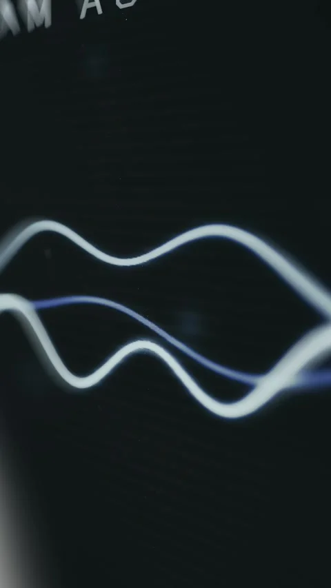 Dynamic curved lines representing audio frequencies Stock Footage 335487753