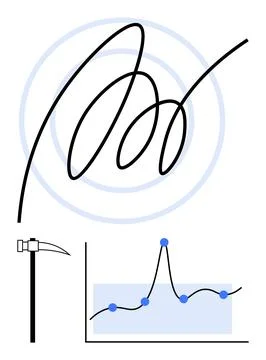 Dynamic Curves and Data Trends Highlighting Analytical Progress and Growth 스톡 일러스트