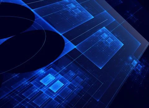 Dynamic curves ands blur pattern. Fractal graphics. Science and technology co Stock Illustration