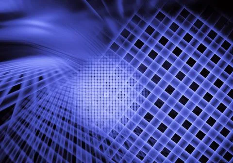 Dynamic curves ands blur pattern. Fractal graphics. Science and technology co イラスト素材