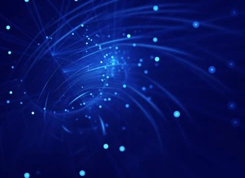 Dynamic curves ands blur pattern. Fractal graphics. Science and technology co Illustrazione stock