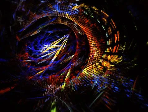 Dynamic curves ands blur pattern. Fractal graphics. Science and technology co Stock Photos