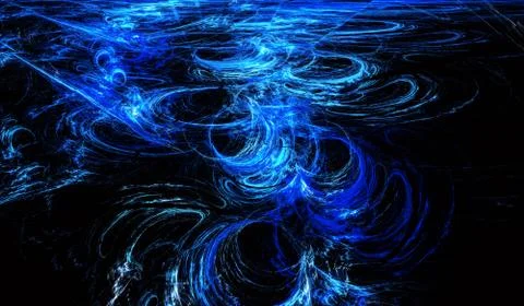 Dynamic curves ands blur pattern. Fractal graphics. Science and technology co Stock Photos