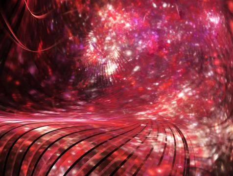 Dynamic curves ands blur pattern. Fractal graphics. Science and technology co Stock Photos