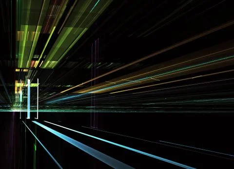 Dynamic curves ands color pattern. Fractal graphics. Science and technology c Stock Illustration